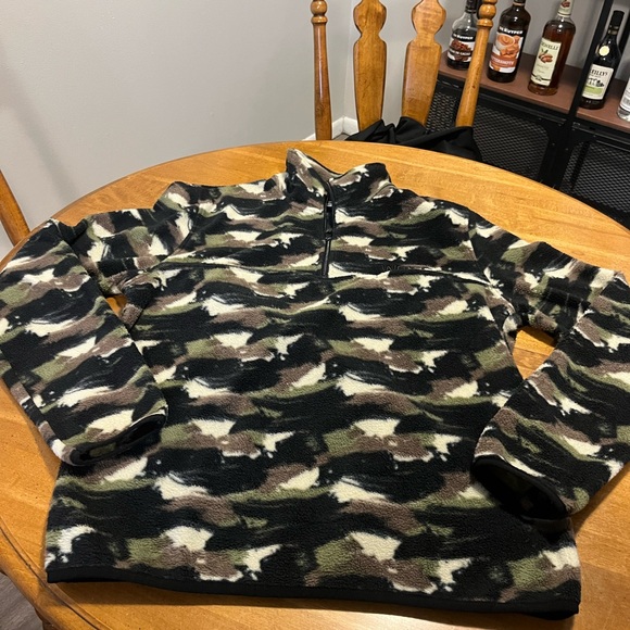 Wesc Green and Brown Patterned Fleece Pullover - Picture 2 of 8